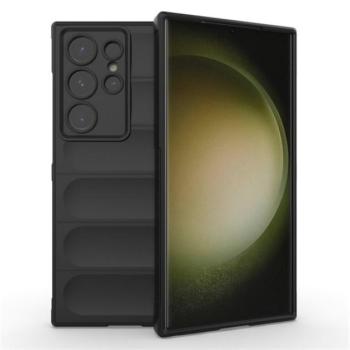 Szilikon telefonvédő (ütésállóság, kameravédő, 3D) FEKETE Samsung Galaxy S24 Ultra (SM-S928) kép