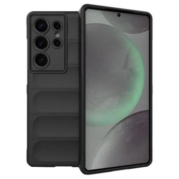 Szilikon telefonvédő (ütésállóság, kameravédő, 3D) FEKETE Samsung Galaxy S25 Ultra (SM-S938) kép