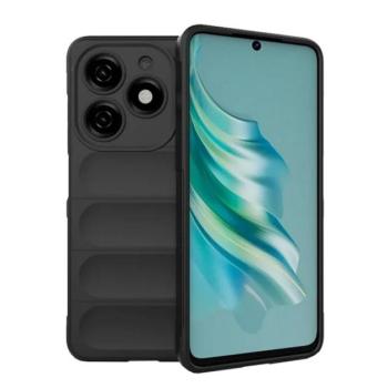 Szilikon telefonvédő (ütésállóság, kameravédő, 3D) FEKETE Tecno Spark 20 kép