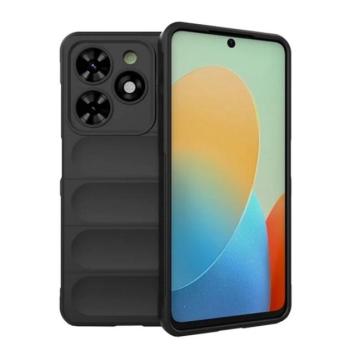 Szilikon telefonvédő (ütésállóság, kameravédő, 3D) FEKETE Tecno Spark 20C kép
