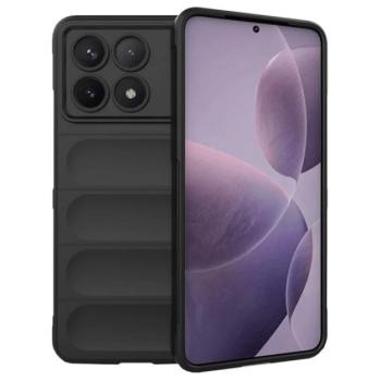 Szilikon telefonvédő (ütésállóság, kameravédő, 3D) FEKETE Xiaomi Poco F6 Pro kép
