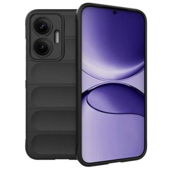 Szilikon telefonvédő (ütésállóság, kameravédő, 3D) FEKETE Xiaomi Poco F7 kép
