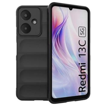 Szilikon telefonvédő (ütésállóság, kameravédő, 3D) FEKETE Xiaomi Redmi 13C 5G kép