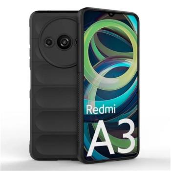 Szilikon telefonvédő (ütésállóság, kameravédő, 3D) FEKETE Xiaomi Redmi A3 kép
