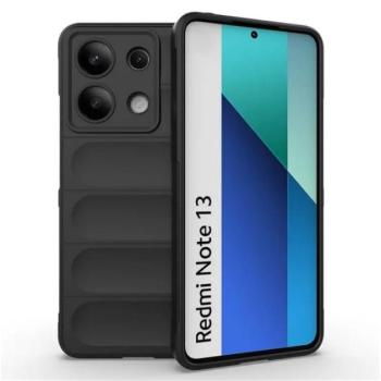 Szilikon telefonvédő (ütésállóság, kameravédő, 3D) FEKETE Xiaomi Redmi Note 13 4G kép