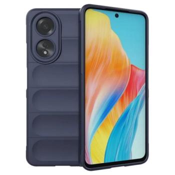 Szilikon telefonvédő (ütésállóság, kameravédő, 3D) SÖTÉTKÉK OPPO A58 kép