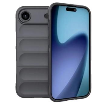 Szilikon telefonvédő (ütésállóság, kameravédő, 3D) SÖTÉTSZÜRKE Apple iPhone 17 Air kép