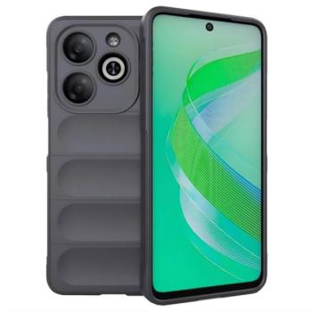 Szilikon telefonvédő (ütésállóság, kameravédő, 3D) SÖTÉTSZÜRKE Infinix Smart 8 (X6525) kép