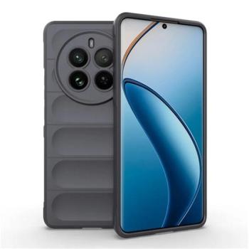 Szilikon telefonvédő (ütésállóság, kameravédő, 3D) SÖTÉTSZÜRKE Realme 12 Pro Plus, 12 Pro kép