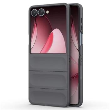 Szilikon telefonvédő (ütésállóság, kameravédő, 3D) SÖTÉTSZÜRKE Samsung Galaxy Z Flip7 (SM-F766) kép