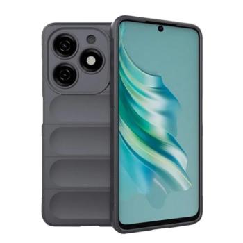 Szilikon telefonvédő (ütésállóság, kameravédő, 3D) SÖTÉTSZÜRKE Tecno Spark 20 kép