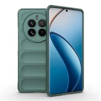 Szilikon telefonvédő (ütésállóság, kameravédő, 3D) SÖTÉTZÖLD Realme 12 Pro, Realme 12 Pro+ kép