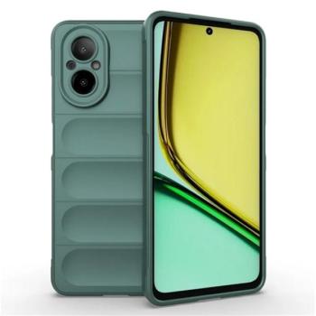 Szilikon telefonvédő (ütésállóság, kameravédő, 3D) SÖTÉTZÖLD Realme C67 4G kép