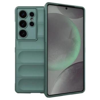 Szilikon telefonvédő (ütésállóság, kameravédő, 3D) SÖTÉTZÖLD Samsung Galaxy S25 Ultra (SM-S938) kép