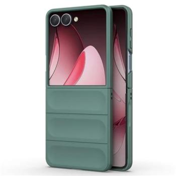 Szilikon telefonvédő (ütésállóság, kameravédő, 3D) SÖTÉTZÖLD Samsung Galaxy Z Flip7 (SM-F766) kép