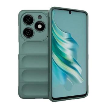 Szilikon telefonvédő (ütésállóság, kameravédő, 3D) SÖTÉTZÖLD Tecno Spark 20 kép