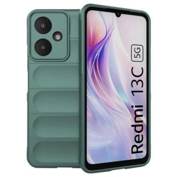 Szilikon telefonvédő (ütésállóság, kameravédő, 3D) SÖTÉTZÖLD Xiaomi Redmi 13C 5G kép
