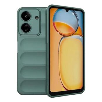 Szilikon telefonvédő (ütésállóság, kameravédő, 3D) SÖTÉTZÖLD Xiaomi Redmi 13C kép