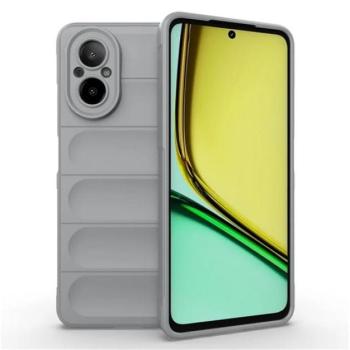 Szilikon telefonvédő (ütésállóság, kameravédő, 3D) VILÁGOSSZÜRKE Realme C67 4G kép