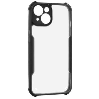 Szilikon telefonvédő (ütésállóság, légpárnás sarok, akril hátlap, kameravédő) FEKETE iPhone 13 kép