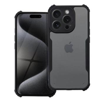 Szilikon telefonvédő (ütésállóság, légpárnás sarok, akril hátlap, kameravédő) FEKETE iPhone 15 Pro Max kép