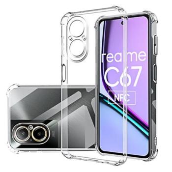Szilikon telefonvédő (ütésállóság, légpárnás sarok) ÁTLÁTSZÓ Realme C67 4G kép
