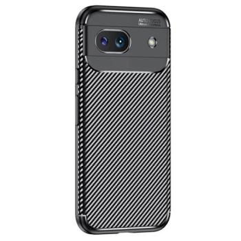 Szilikon telefonvédő (ütésállóság, légpárnás sarok, karbon minta) FEKETE Google Pixel 8a kép