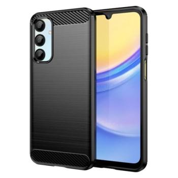 Szilikon telefonvédő (ütésállóság, légpárnás sarok, karbon minta) FEKETE Samsung Galaxy A16 (SM-A166) kép