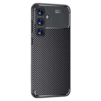 Szilikon telefonvédő (ütésállóság, légpárnás sarok, karbon minta) FEKETE Samsung Galaxy A26 5G (SM-A266) kép