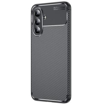 Szilikon telefonvédő (ütésállóság, légpárnás sarok, karbon minta) FEKETE Samsung Galaxy A36 5G (SM-A366) kép