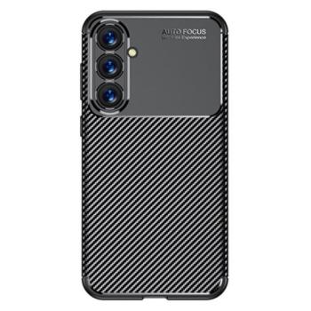 Szilikon telefonvédő (ütésállóság, légpárnás sarok, karbon minta) FEKETE Samsung Galaxy S23 FE (SM-S711) kép