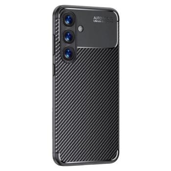 Szilikon telefonvédő (ütésállóság, légpárnás sarok, karbon minta) FEKETE Samsung Galaxy S25 Plus (SM-S936) kép