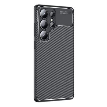 Szilikon telefonvédő (ütésállóság, légpárnás sarok, karbon minta) FEKETE Samsung Galaxy S25 Ultra (SM-S938) kép