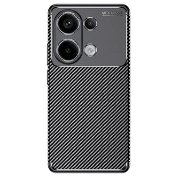 Szilikon telefonvédő (ütésállóság, légpárnás sarok, karbon minta) FEKETE Xiaomi Poco M6 Pro LTE, Redmi Note 13 Pro 4G kép