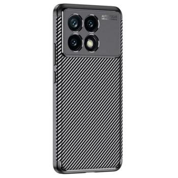 Szilikon telefonvédő (ütésállóság, légpárnás sarok, karbon minta) FEKETE Xiaomi Poco X6 Pro 5G kép