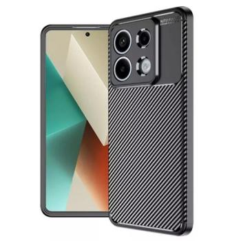 Szilikon telefonvédő (ütésállóság, légpárnás sarok, karbon minta) FEKETE Xiaomi Redmi Note 13 Pro 5G kép
