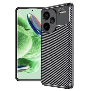 Szilikon telefonvédő (ütésállóság, légpárnás sarok, karbon minta) FEKETE Xiaomi Redmi Note 13 Pro Plus 5G kép
