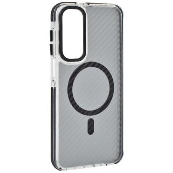 Szilikon telefonvédő (ütésállóság, légpárnás sarok, karbon minta, wireless, MagSafe) FEKETE Samsung Galaxy A16 4G (SM-A165), Galaxy A16 5G (SM-A166) kép