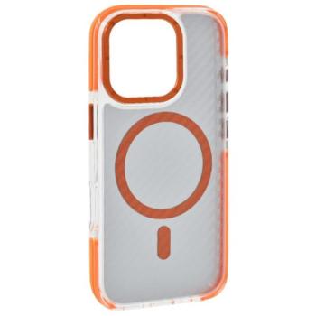 Szilikon telefonvédő (ütésállóság, légpárnás sarok, karbon minta, wireless, MagSafe) NARANCSSÁRGA Apple iPhone 16 Pro kép