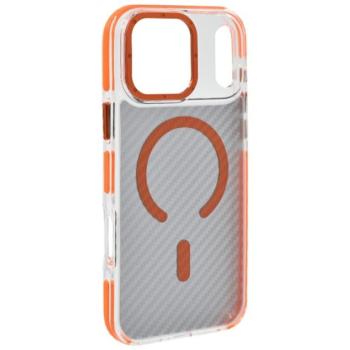 Szilikon telefonvédő (ütésállóság, légpárnás sarok, karbon minta, wireless, MagSafe) NARANCSSÁRGA Apple iPhone 17 Pro Max kép