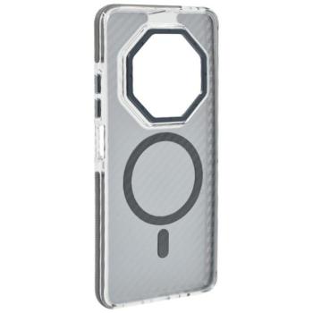 Szilikon telefonvédő (ütésállóság, légpárnás sarok, karbon minta, wireless, MagSafe) SÖTÉTSZÜRKE Xiaomi Redmi 14C 4G kép