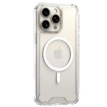 Szilikon telefonvédő (ütésállóság, légpárnás sarok, MagSafe) ÁTLÁTSZÓ Apple iPhone 16 Pro kép