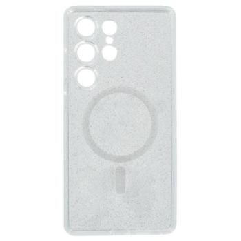 Szilikon telefonvédő (ütésállóság, légpárnás sarok, MagSafe, csillámporos) ÁTLÁTSZÓ Samsung Galaxy S25 Ultra (SM-S938) kép