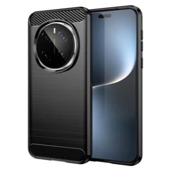Szilikon telefonvédő (ütésállóság, légpárnás sarok, szálcsiszolt, karbon minta) FEKETE Honor Magic7 Pro kép