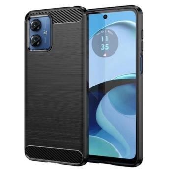 Szilikon telefonvédő (ütésállóság, légpárnás sarok, szálcsiszolt, karbon minta) FEKETE Motorola Moto G54 5G (XT2343-1), Moto G54 5G Power (XT2343-6) kép