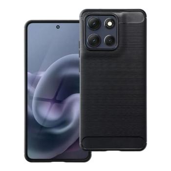 Szilikon telefonvédő (ütésállóság, légpárnás sarok, szálcsiszolt, karbon minta) FEKETE Motorola Moto G86 5G (XT2527) kép