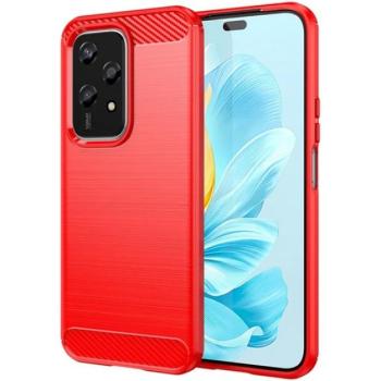 Szilikon telefonvédő (ütésállóság, légpárnás sarok, szálcsiszolt, karbon minta) PIROS Honor 200 Lite kép