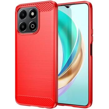Szilikon telefonvédő (ütésállóság, légpárnás sarok, szálcsiszolt, karbon minta) PIROS Honor X6b kép
