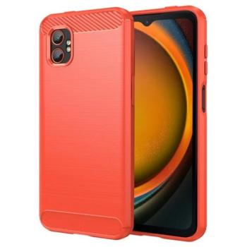 Szilikon telefonvédő (ütésállóság, légpárnás sarok, szálcsiszolt, karbon minta) PIROS Samsung Galaxy Xcover 7 Pro (SM-G766) kép