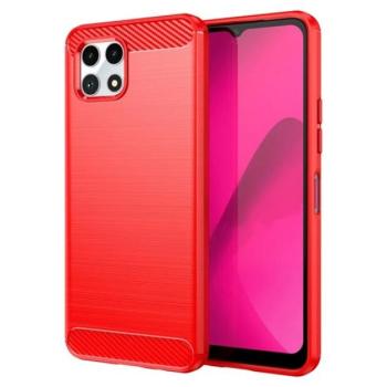 Szilikon telefonvédő (ütésállóság, légpárnás sarok, szálcsiszolt, karbon minta) PIROS T Phone 2 5G kép